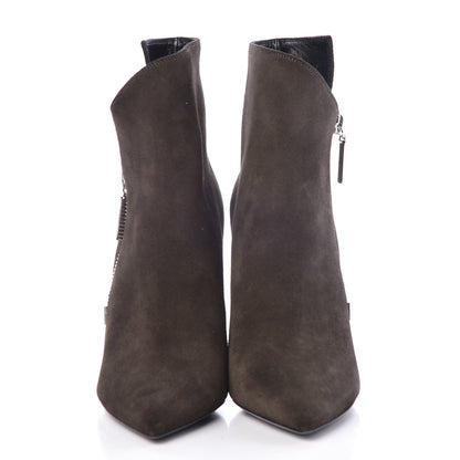 Saint Laurent Suede Soho Niki 105 Zip Booties 35.5 Haunting Green 2 of 9