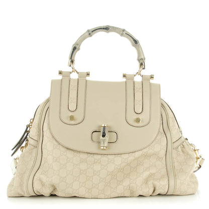 Gucci Guccissima Pop Bamboo Handle Tote Off White 1 of 7