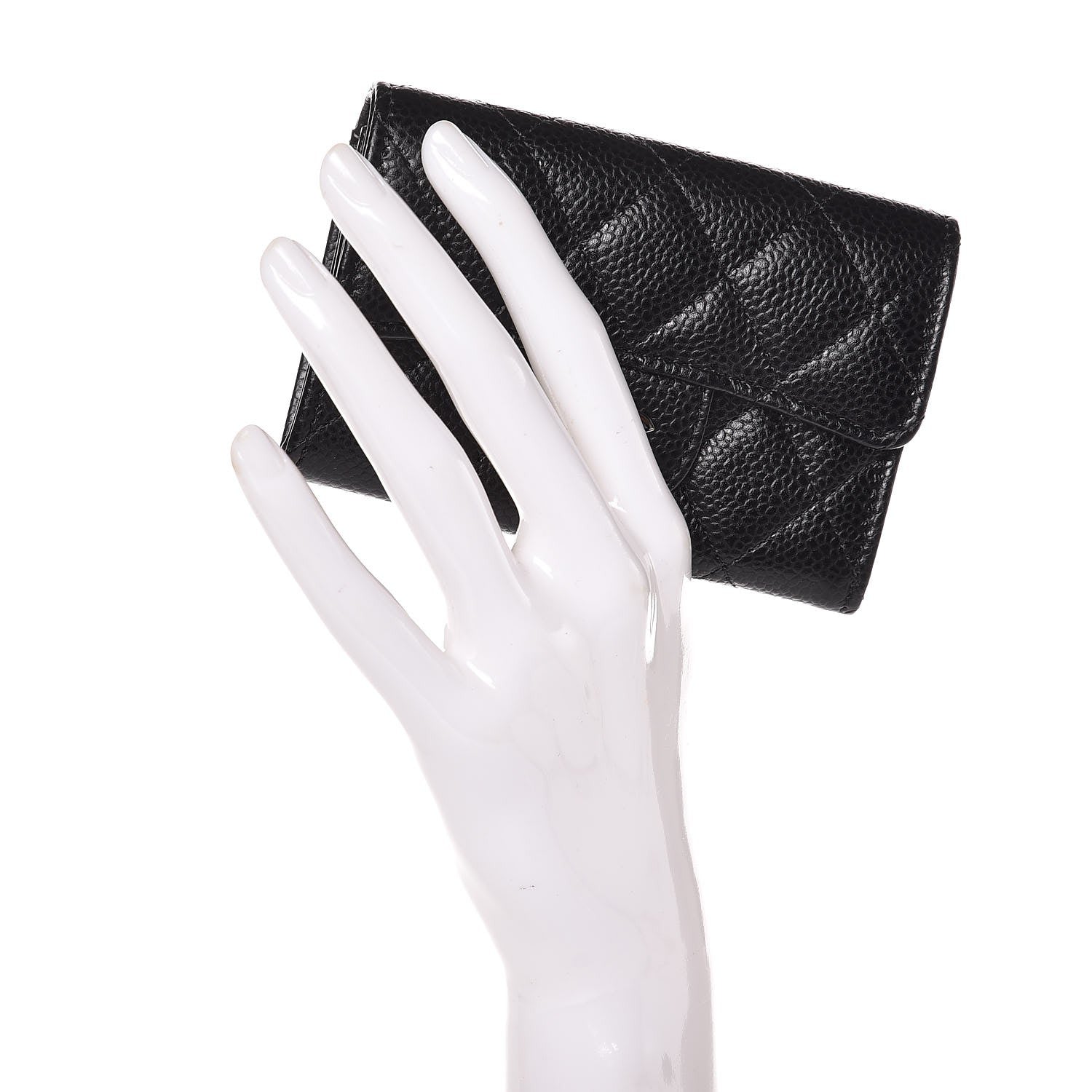 Chanel Caviar Quilted Flap Card Holder Black 2 of 8