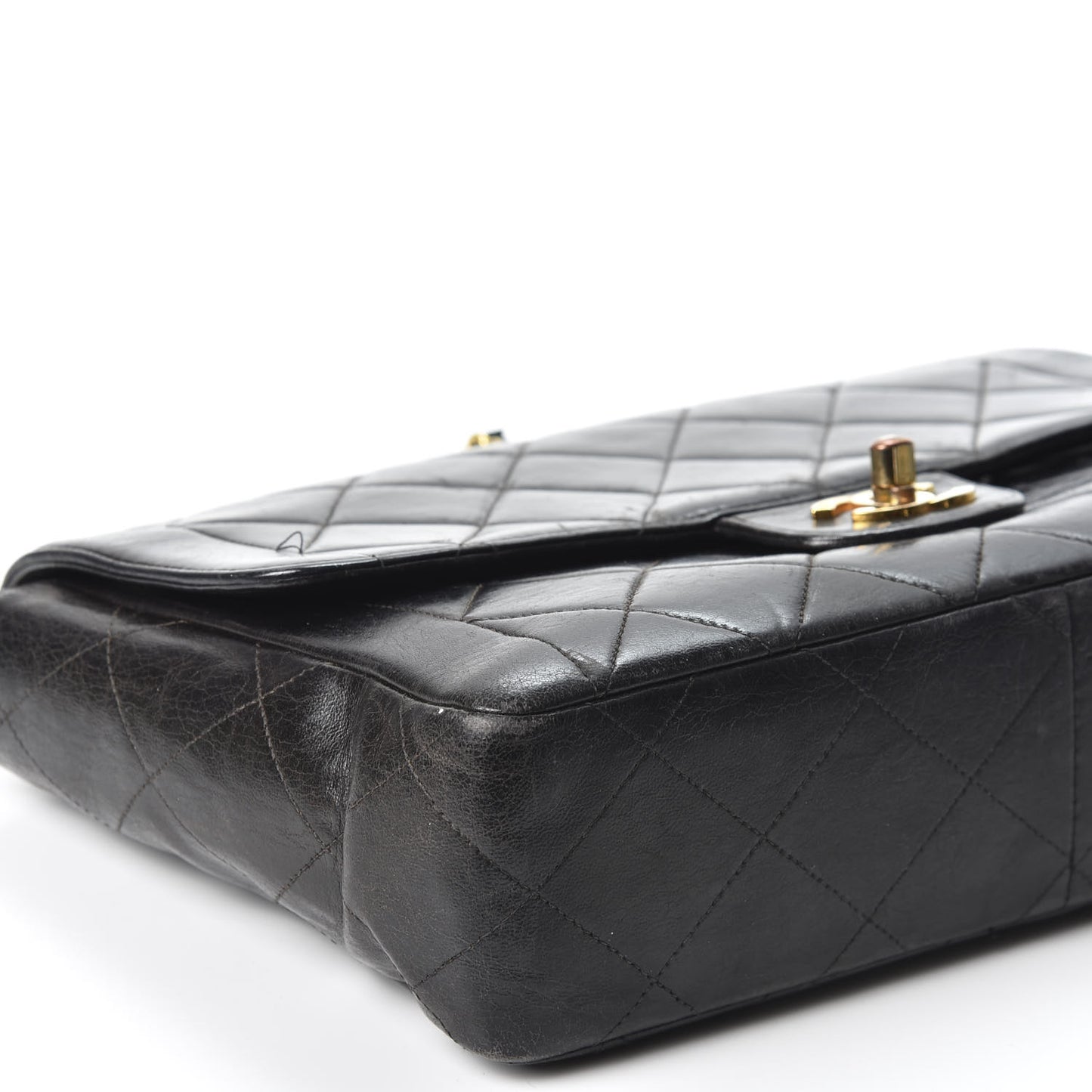 Lambskin Quilted Medium Single Flap Black