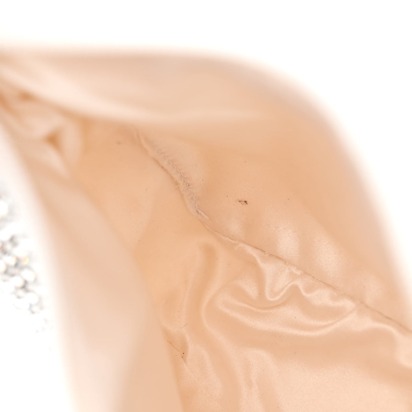 Satin Crystal Mini Re-Edition 2000 Bag White