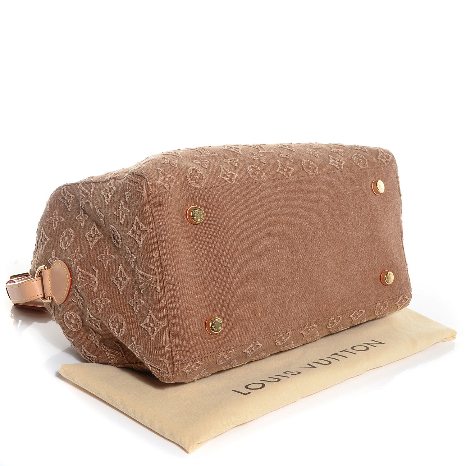 Louis Vuitton Denim Monogram Stone Speedy Bandouliere 35 Caramel 4 of 6