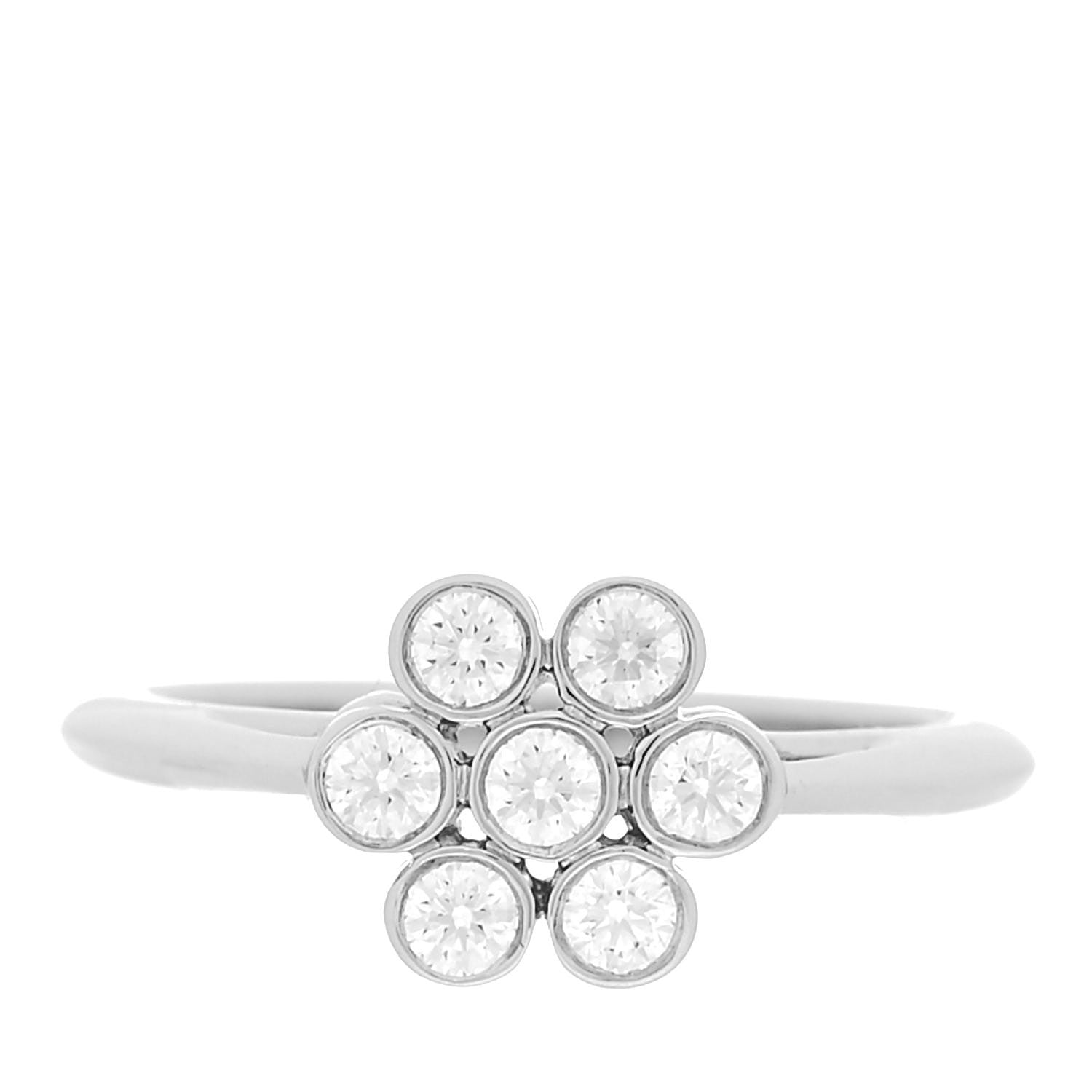 Tiffany Platinum Diamond Enchant Flower Ring 47 4 1 of 5