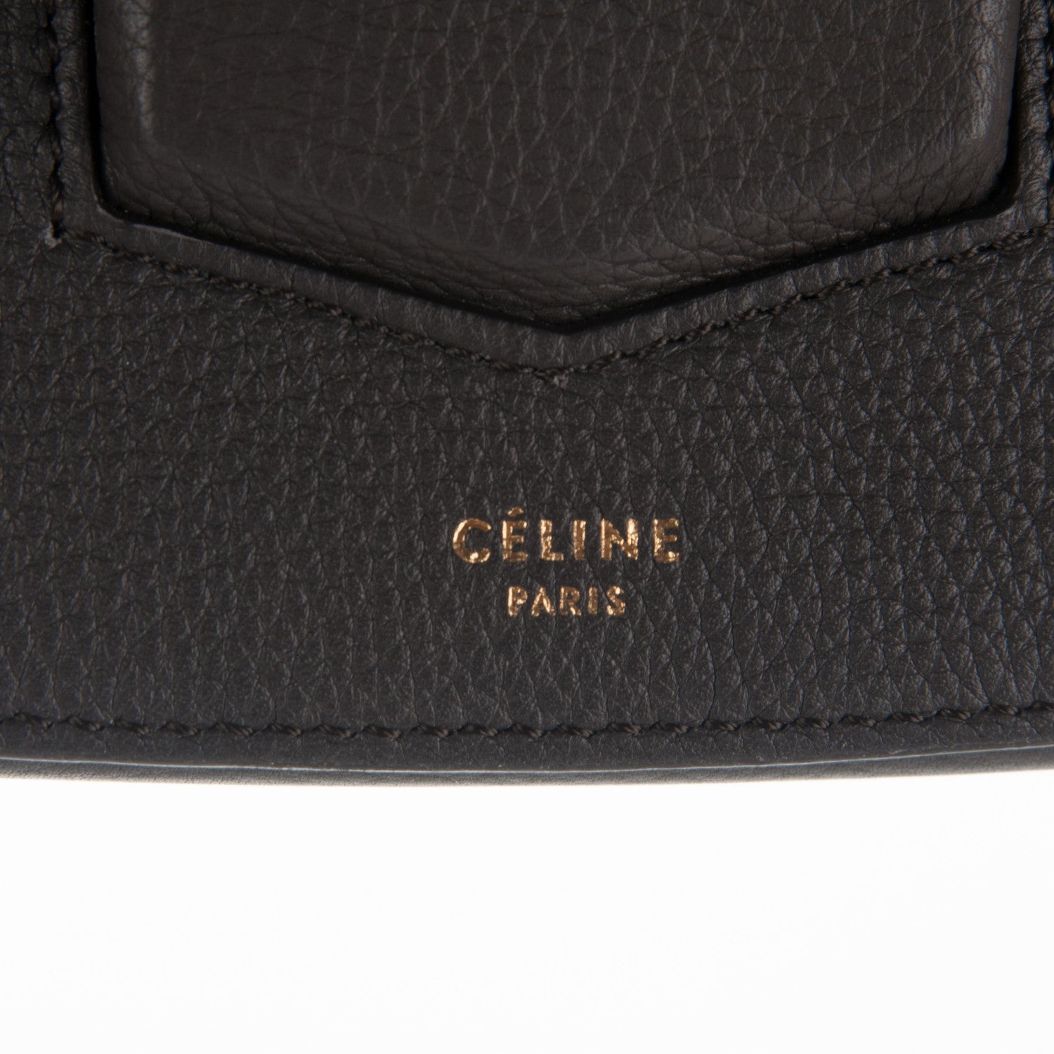 Celine Grained Calfskin Medium Trotteur Dark Taupe 7 of 7
