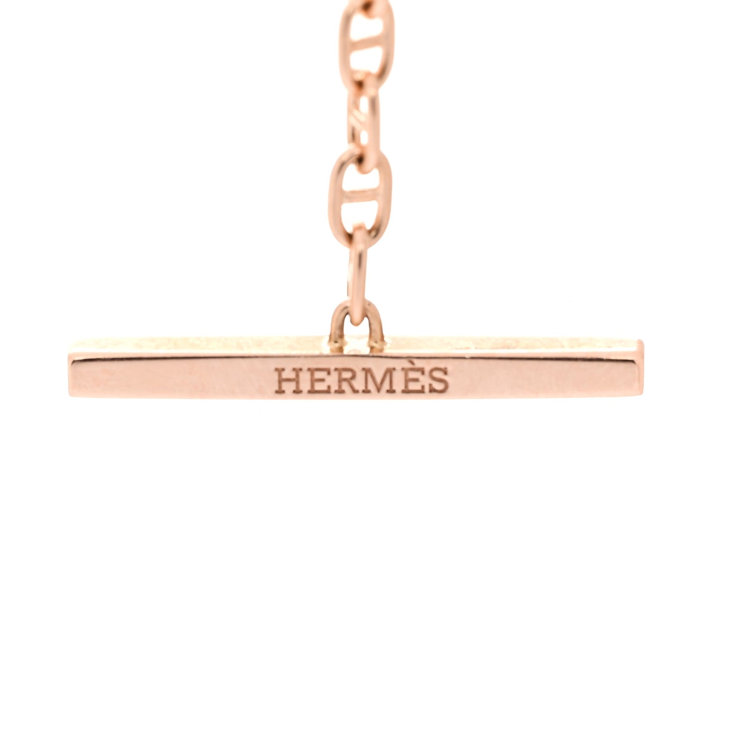 18K Rose Gold Diamond GM Chaine D'Ancre Contour Pendant Necklace SH