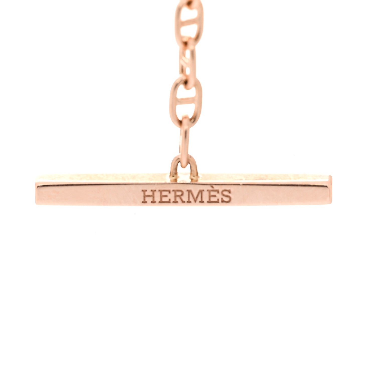Hermes 18K Rose Gold Diamond GM Chaine D'Ancre Contour Pendant Necklace SH 4 of 5