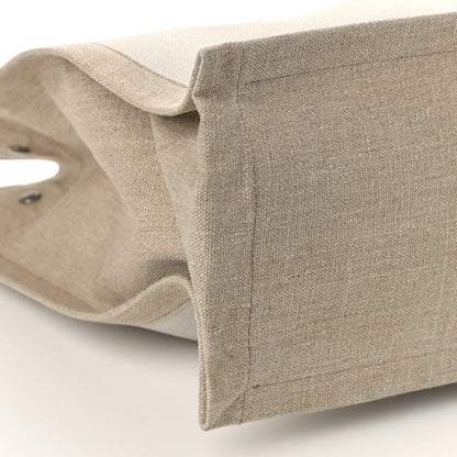 Saint Laurent Linen Calfskin Rive Gauche Tote Optic White 7 of 8