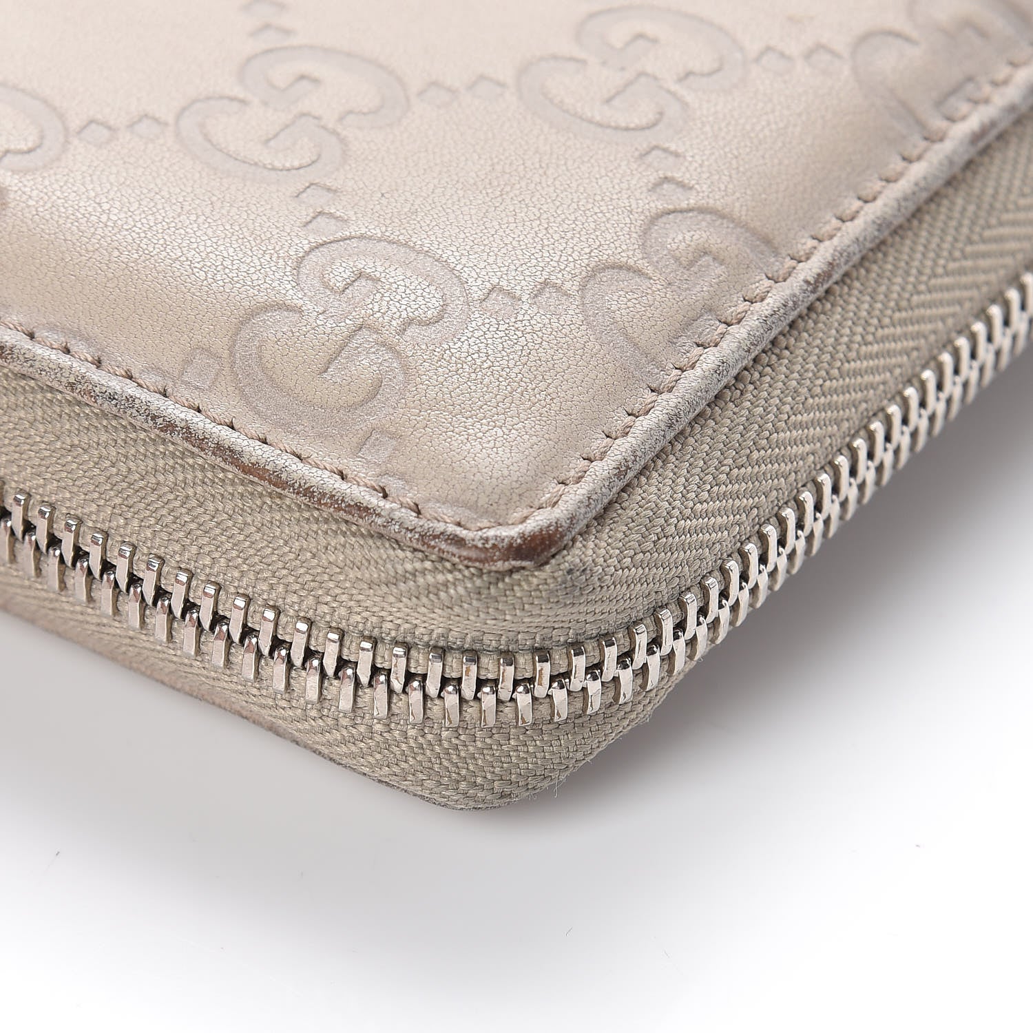 Gucci Guccissima Large Twins Zip Around Wallet White 11 of 17