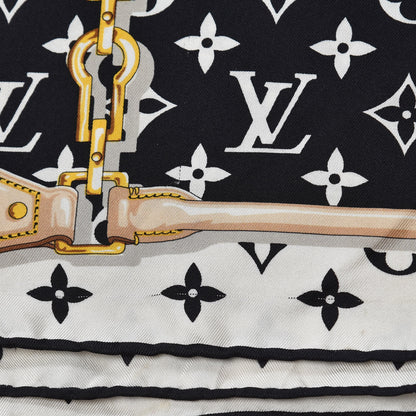 Louis Vuitton Silk Monogram Confidential Square Scarf Black 8 of 10