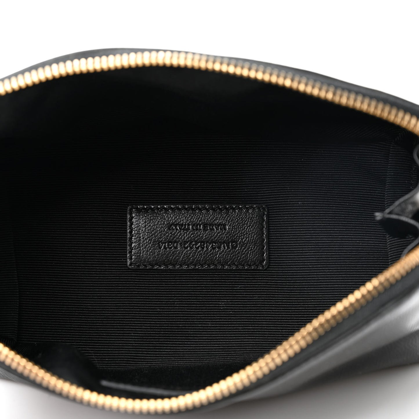 Grained Calfskin Cosmetic Pouch Black