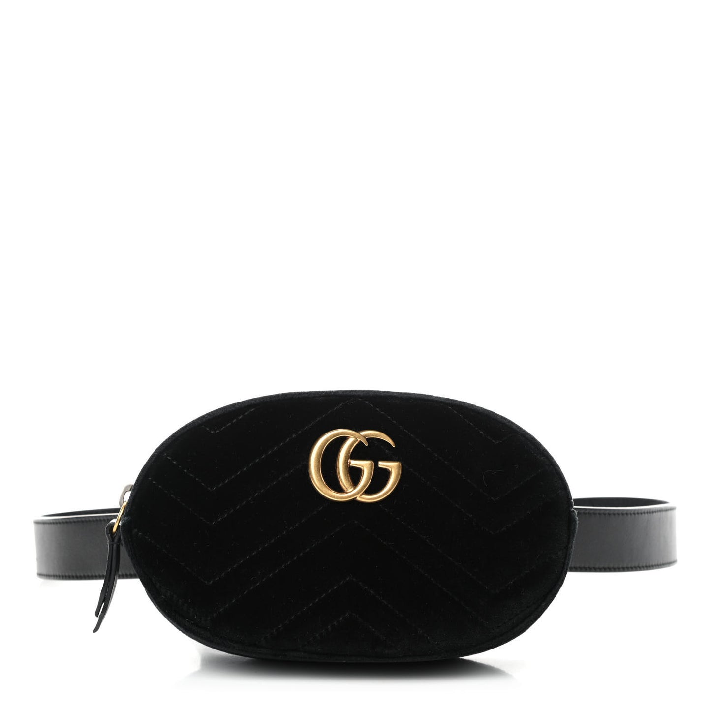 Velvet Matelasse GG Marmont Belt Bag 75 30 Black