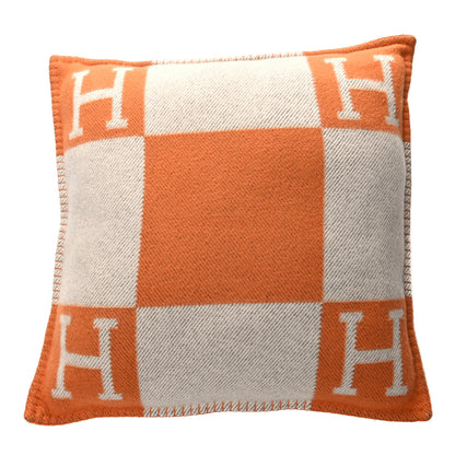 Hermes Wool Cashmere Avalon Pillow PM Ecru Potiron 1 of 3