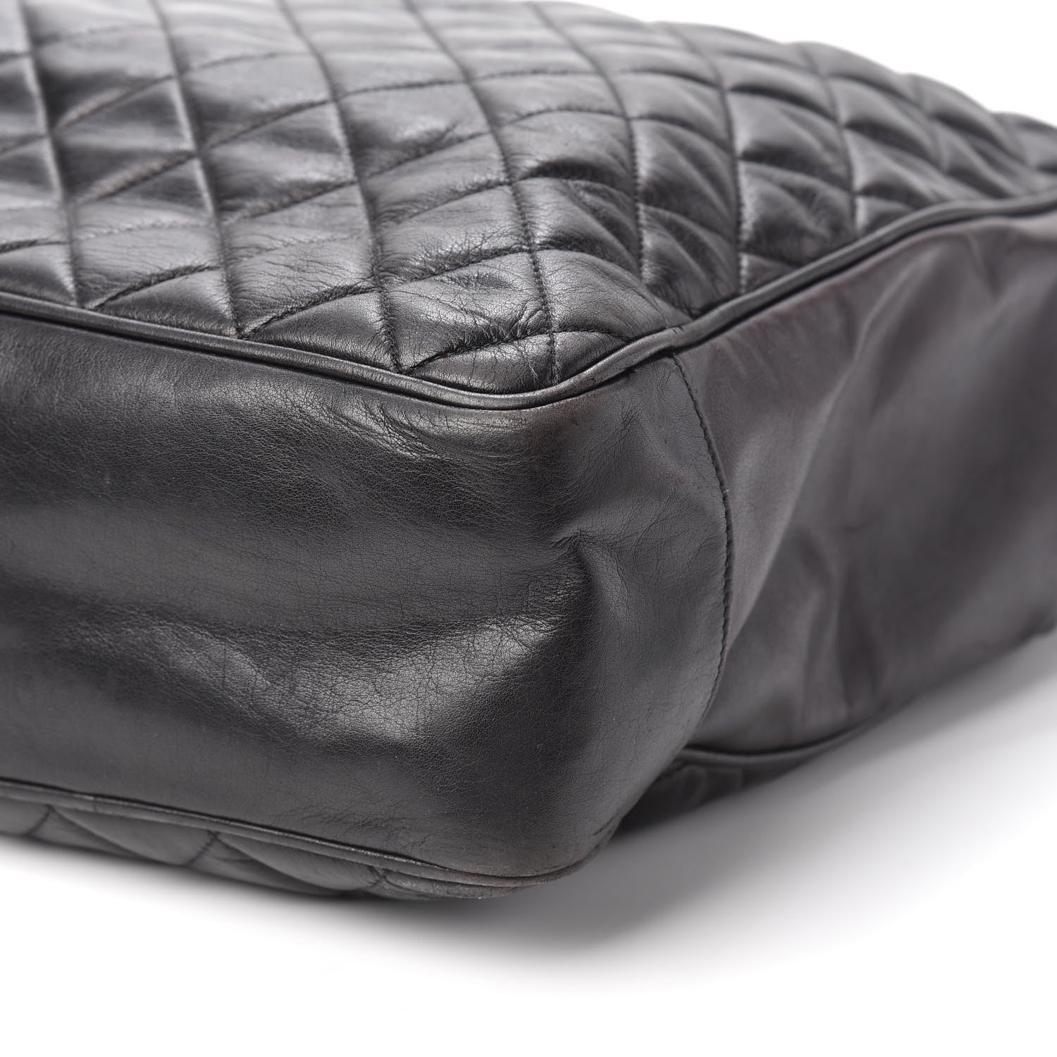 Chanel Lambskin Quilted Shopping Tote Black 9 of 10
