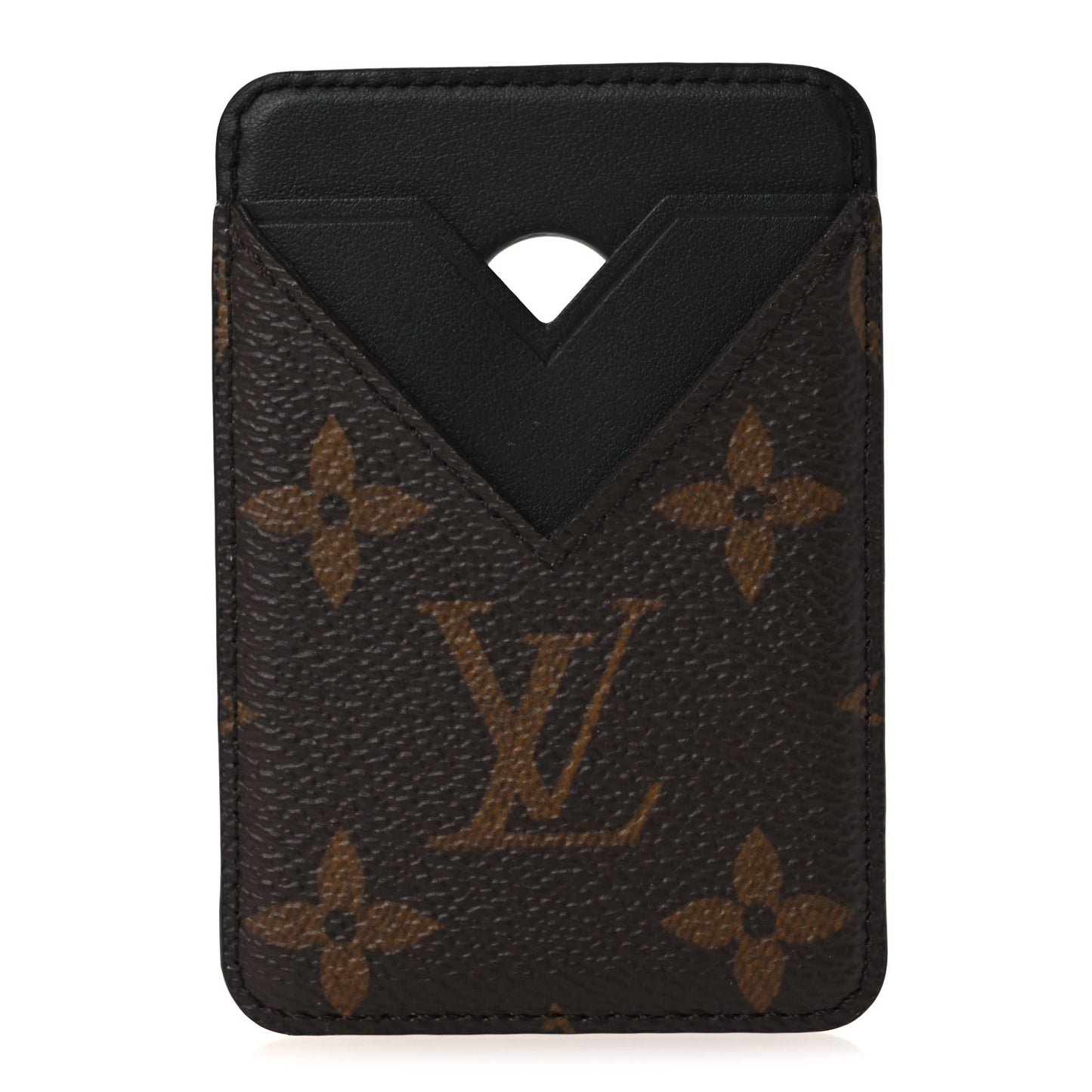Monogram Macassar Magnetic Card Holder Black