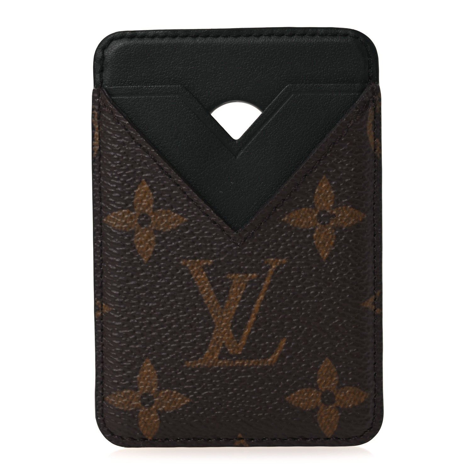 Louis Vuitton Monogram Macassar Magnetic Card Holder Black 1 of 8