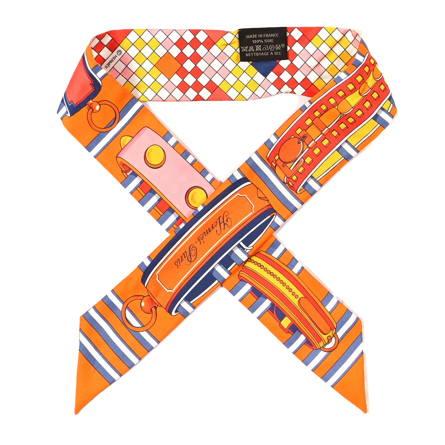 Silk Colliers De Chiens Remix Twilly Orange Gris Bleuete