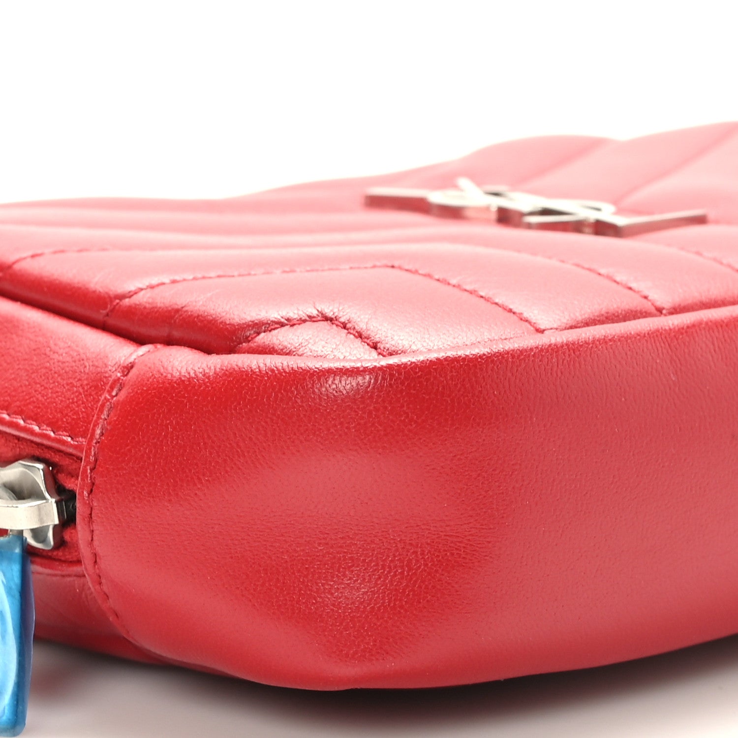 Saint Laurent Lambskin Y Quilted Monogram Loulou Cosmetic Case Rouge Orient 8 of 9