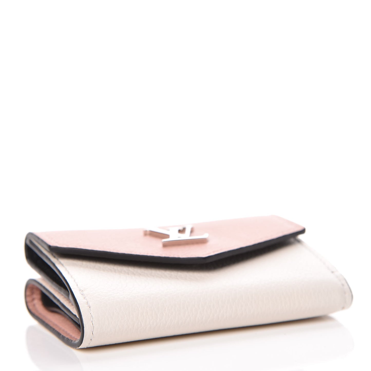 Calfskin Lockmini Wallet Rose Ballerine Maito White Black