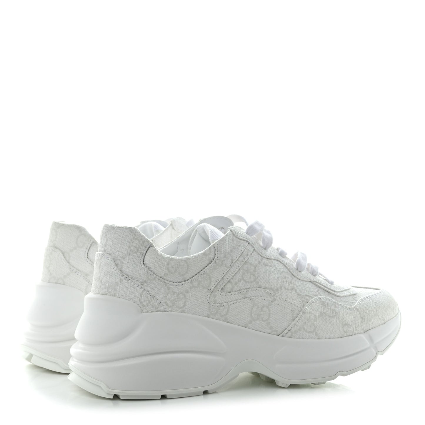 GG Supreme Monogram Womens Rhyton Sneakers 36 White