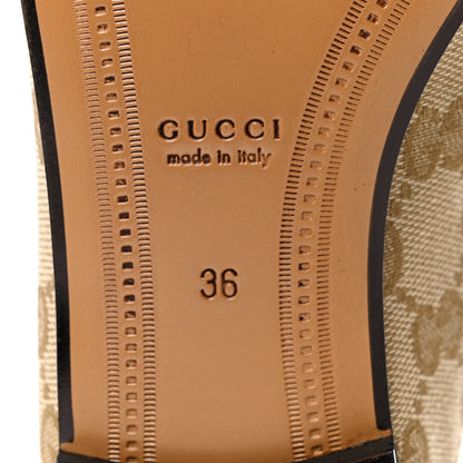 Gucci Canvas GG Monogram Horsebit Womens Jordaan Loafers 36 Beige Ruggine Rust 8 of 9