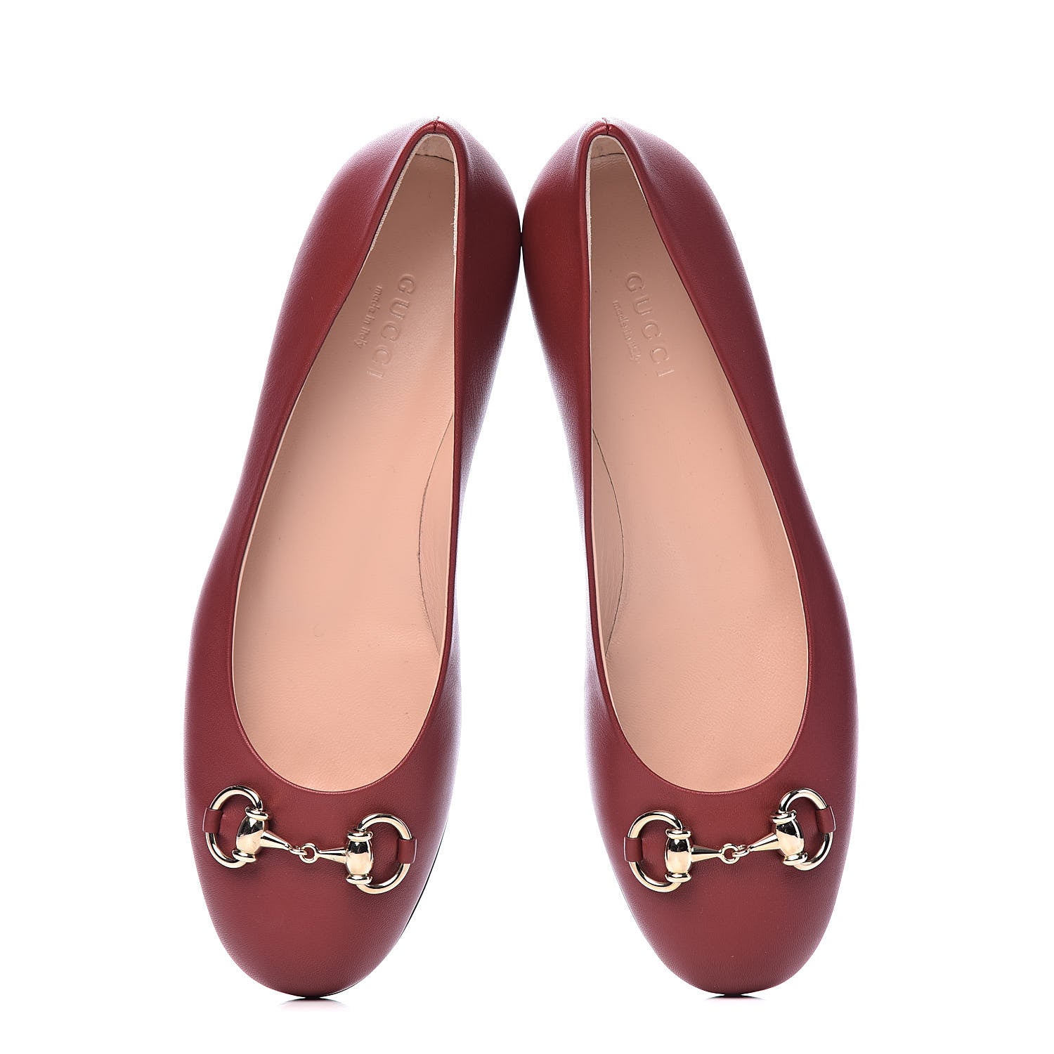 Gucci Calfskin Horsebit Ballerina Flats 36 Red 10 of 11