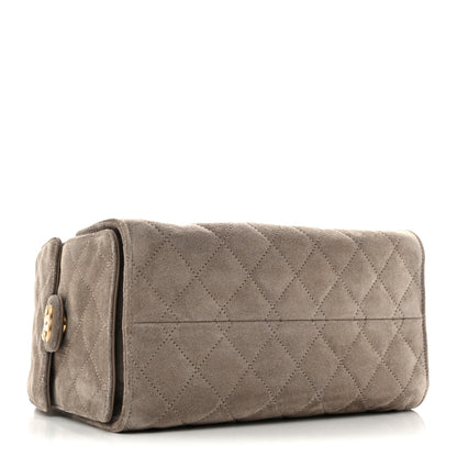 Chanel Suede Quilted Small Chanel 25 Handbag Dark Grey 4 of 13