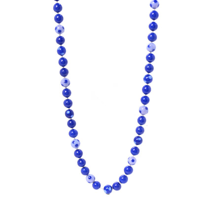 Chanel Pearl Beaded Ribbon Necklace Blue 1 of 4