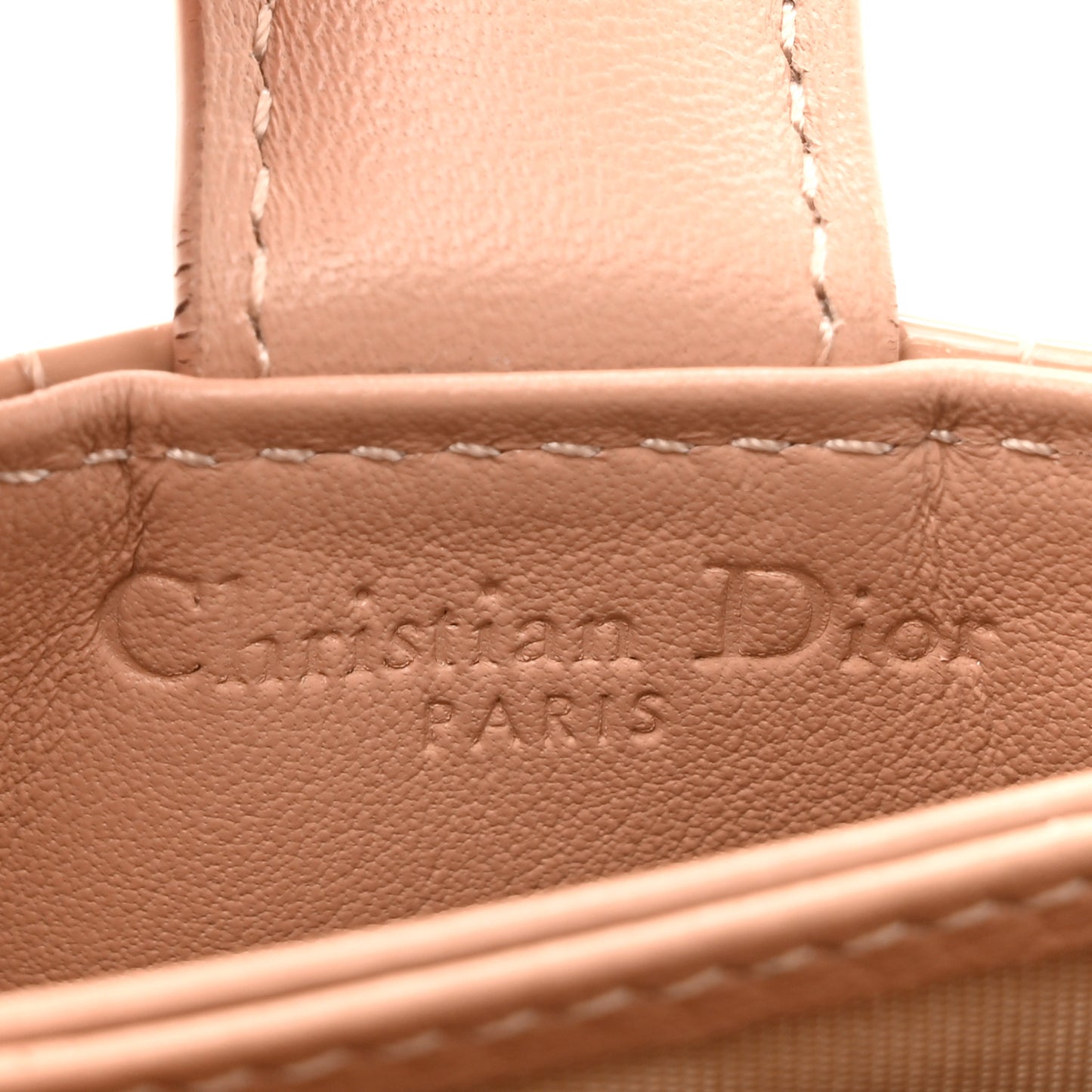 Patent Cannage Lady Dior 5-Gusset Card Holder Rose De Vents