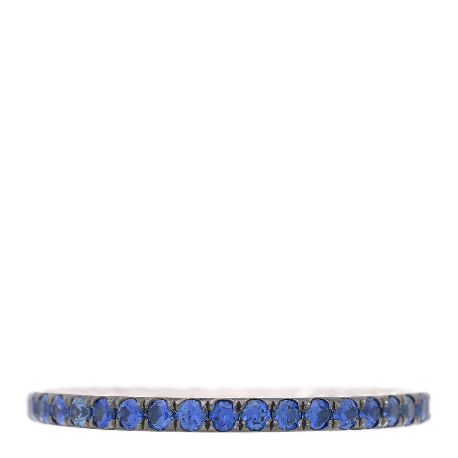David Yurman Platinum Blue Sapphire 1.85mm Eden Eternity Band Ring 52 6 3 of 4