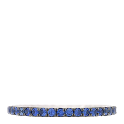 David Yurman Platinum Blue Sapphire 1.85mm Eden Eternity Band Ring 52 6 3 of 4