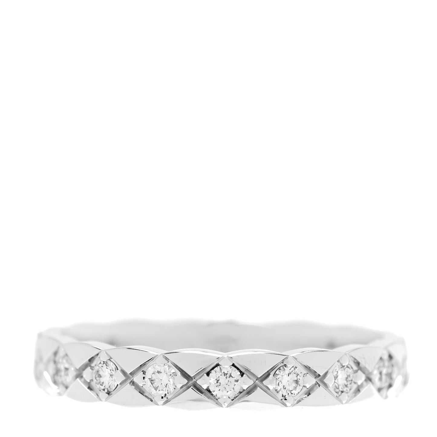 18K White Gold Diamond Mini Coco Crush Ring 52 6