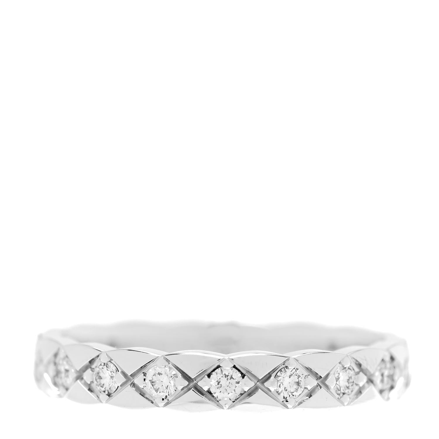 Chanel 18K White Gold Diamond Mini Coco Crush Ring 52 6 3 of 5