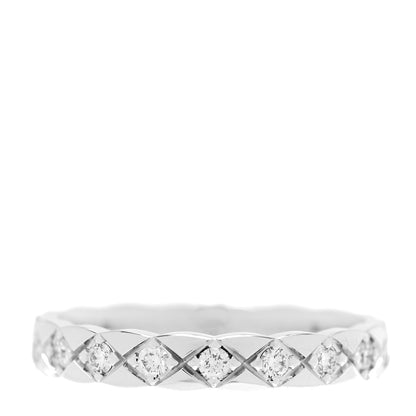Chanel 18K White Gold Diamond Mini Coco Crush Ring 52 6 3 of 5