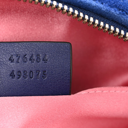 Gucci Velvet Matelasse GG Marmont Belt Bag 85 34 Cobalt Blue 7 of 13