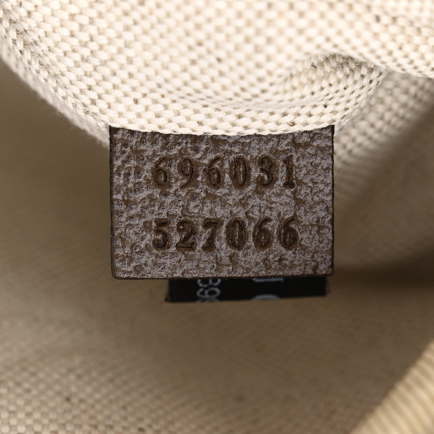 Gucci Monogram Jumbo GG Textured Dollar Calfskin Web Belt Bag Camel Ebony New Acero 7 of 10