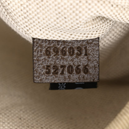 Gucci Monogram Jumbo GG Textured Dollar Calfskin Web Belt Bag Camel Ebony New Acero 7 of 10