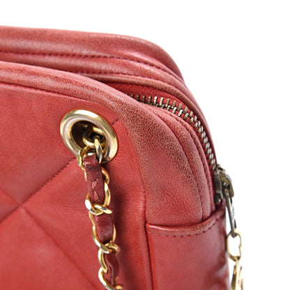 Chanel Lambskin Quilted Crossbody Red 21 of 24
