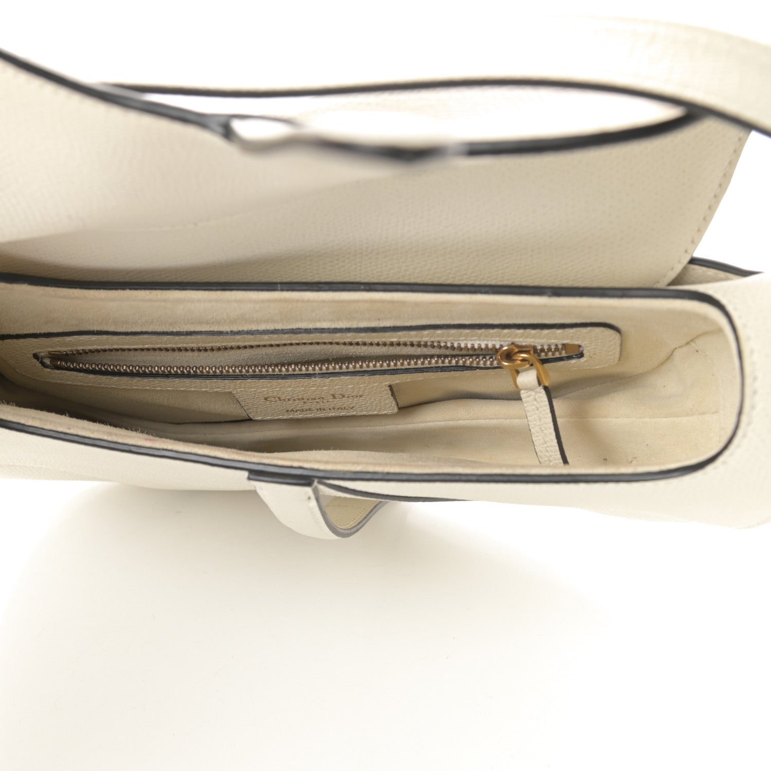 Christian Dior Grained Calfskin Saddle Bag White 5 of 11