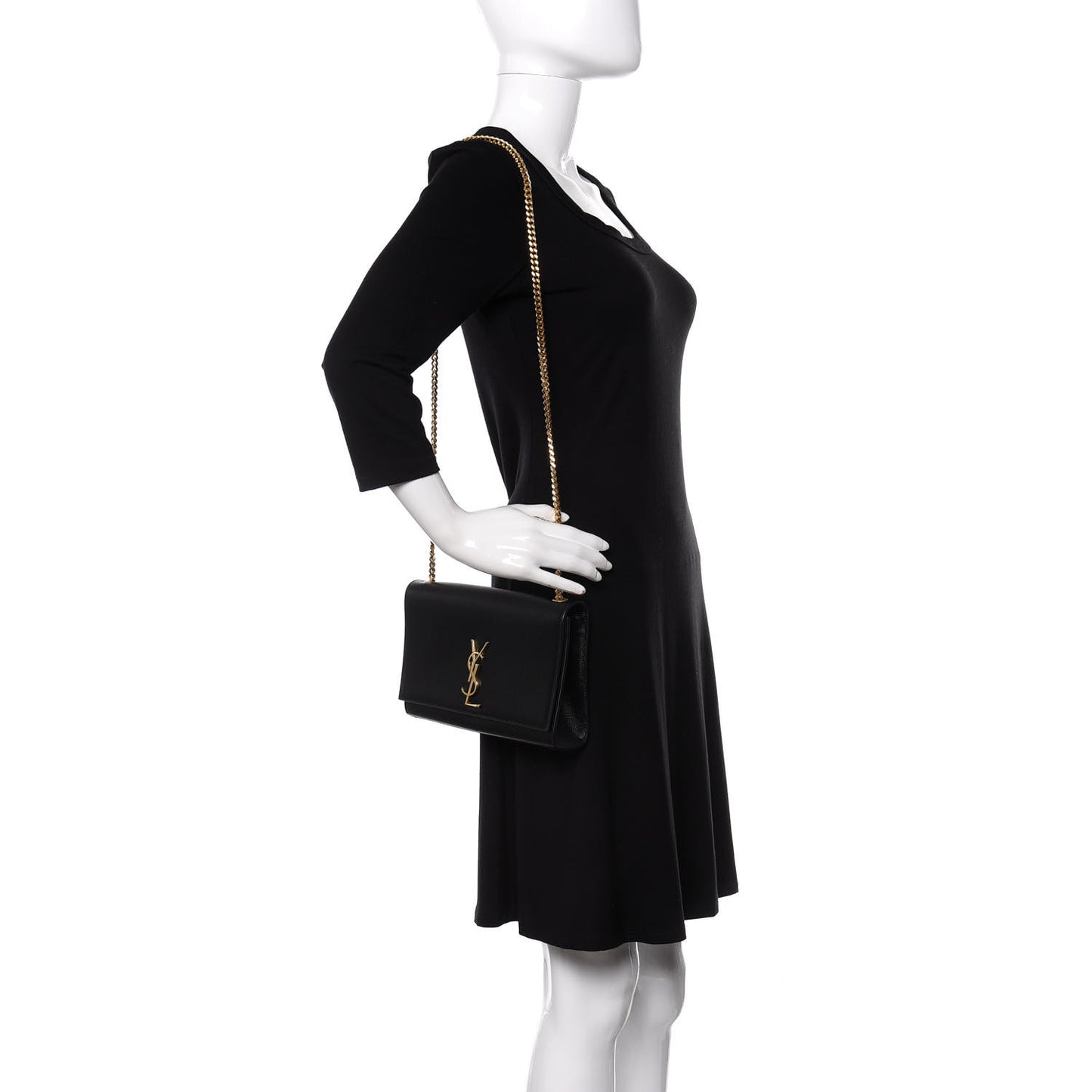 Grain De Poudre Medium Classic Monogram Kate Satchel Black
