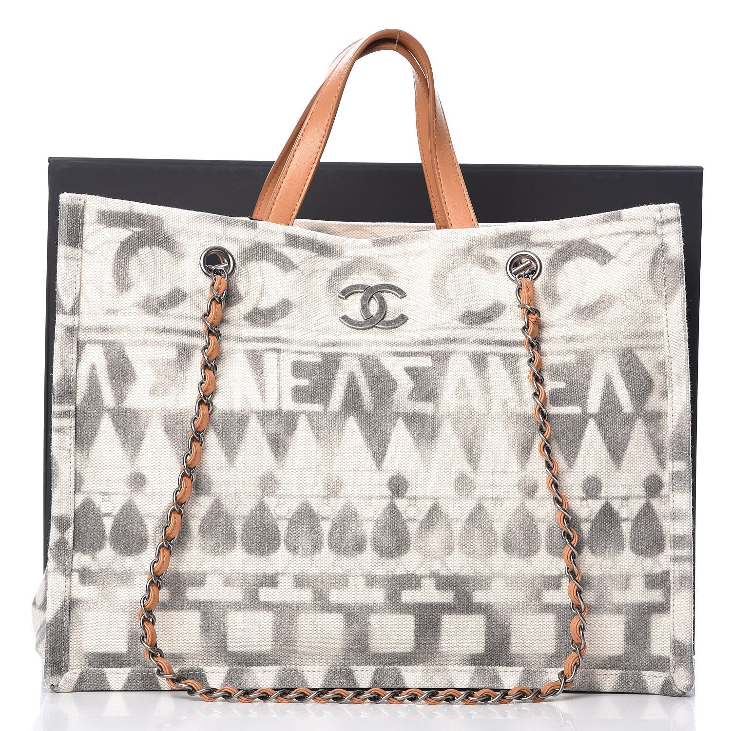 Chanel Canvas Small Iliad Shopping Tote Beige 12 of 12