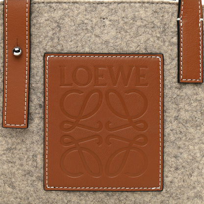Loewe Felt Calfskin Elephant Basket Tote Beige Brown 8 of 11