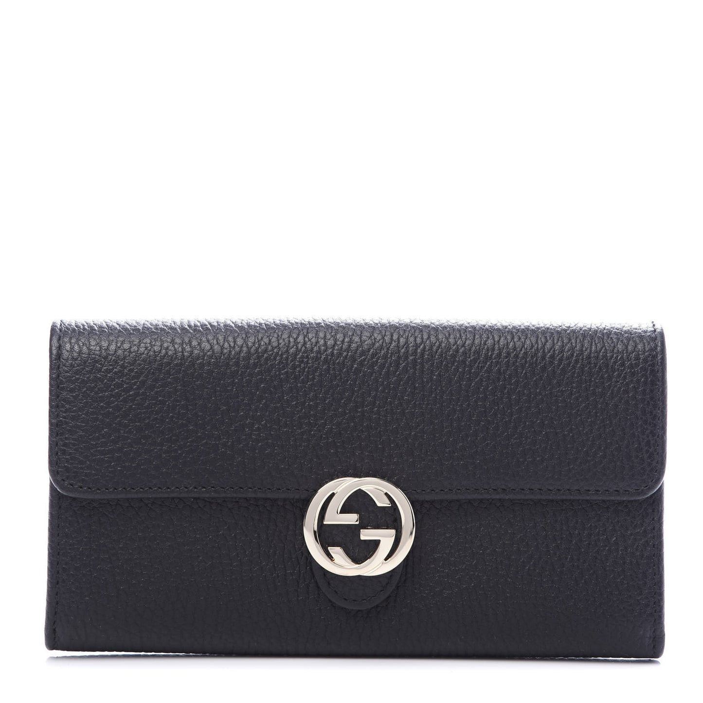 Dollar Calfskin Interlocking G Continental Wallet Black