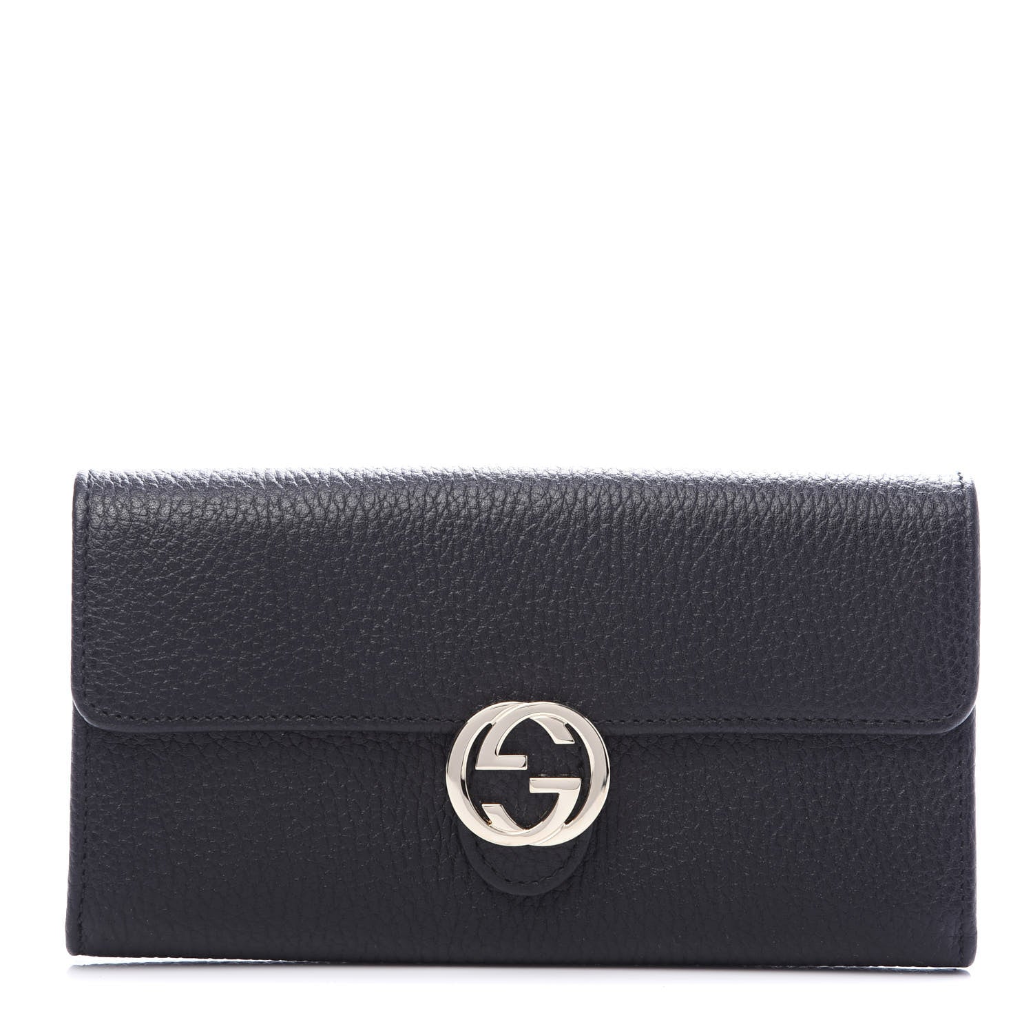 Gucci Dollar Calfskin Interlocking G Continental Wallet Black 1 of 7