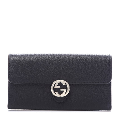 Gucci Dollar Calfskin Interlocking G Continental Wallet Black 1 of 7