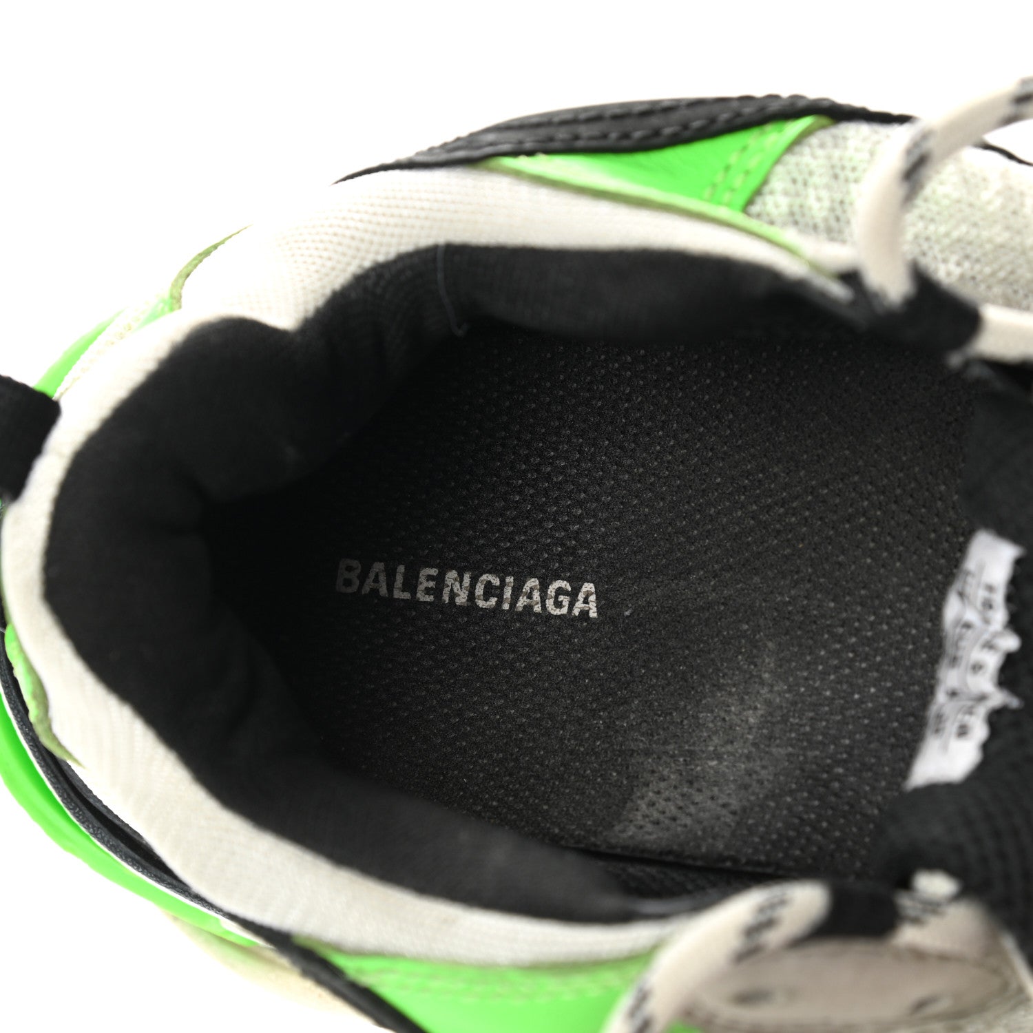 Balenciaga Fabric Mesh Womens Triple S Sneakers 38 White Green Fluo Black 7 of 17