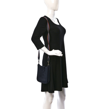 Hermes Taurillon Clemence Amazone Sangle Cavale Evelyne TPM Bleu Nuit Bleu Encre Cuivre 2 of 8
