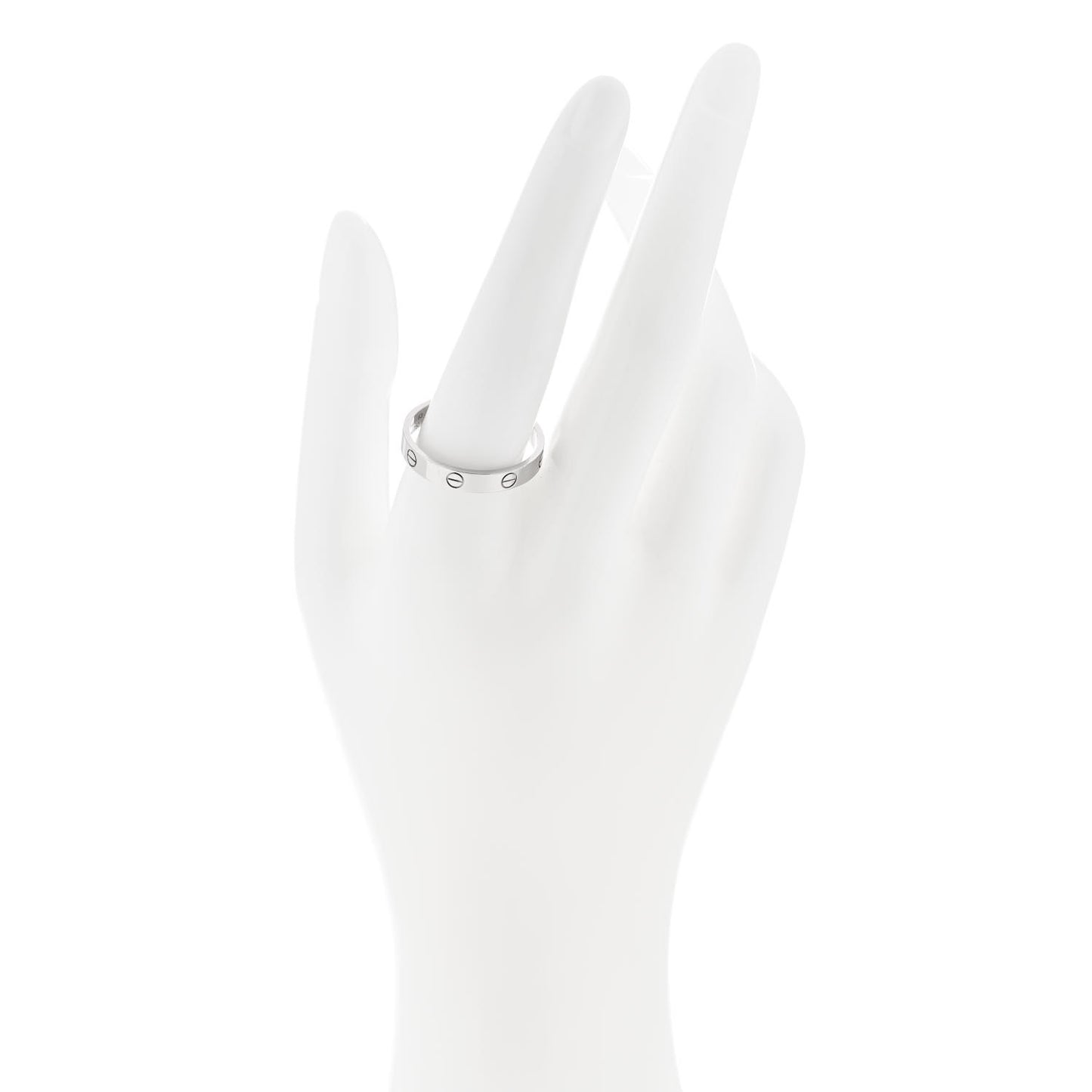 18K White Gold 3.5mm LOVE Wedding Band Ring 63 10.25