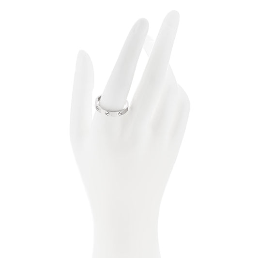 18K White Gold 3.5mm LOVE Wedding Band Ring 63 10.25
