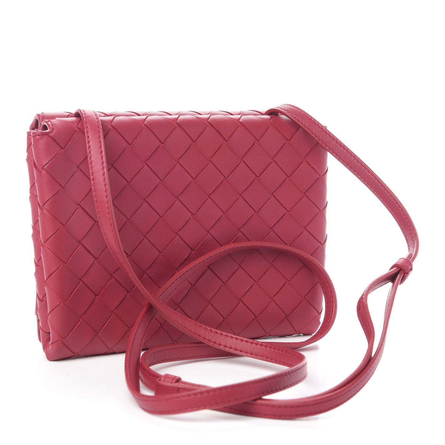 Nappa Intrecciato Flap Crossbody Amaranto