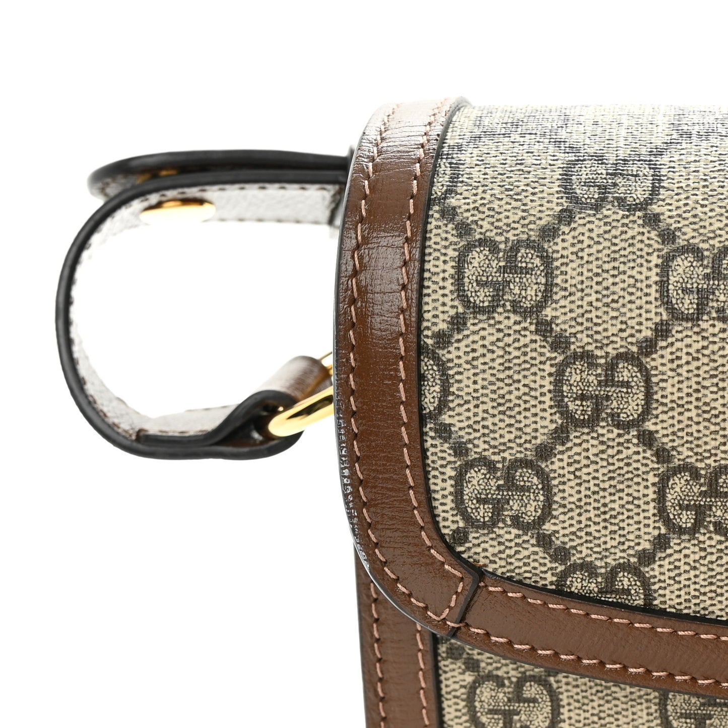 GG Supreme Monogram Horsebit 1955 Shoulder Bag Beige Brown Sugar